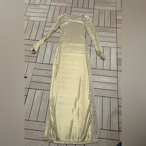 BCBG Maxikleid Kleid Metallic Gold Langarm - Bild 10 von 11