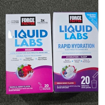 Force Factor Liquid Labs Lot of 2 Beauty and Hydration +Sleep