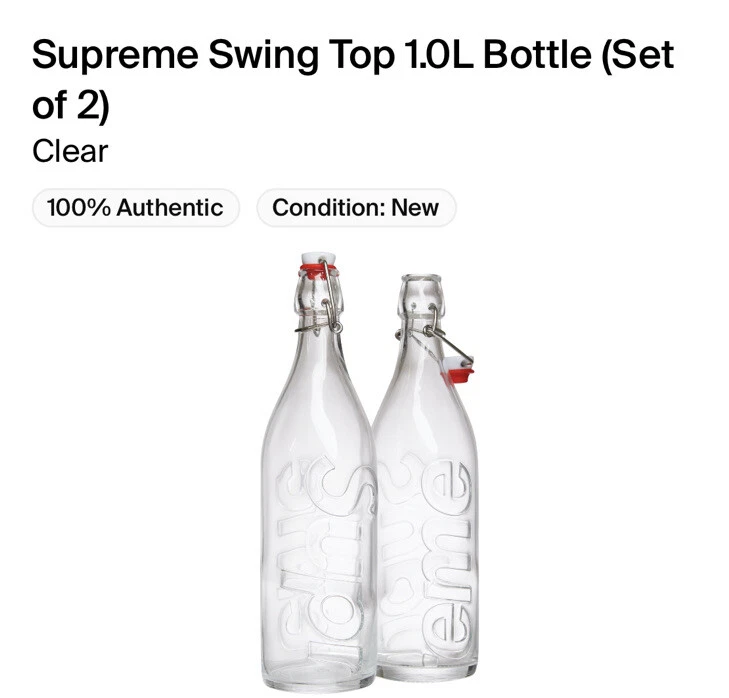 Supreme Swing Top 1.0L Bottle (Set Of 2) Clear IN HAND