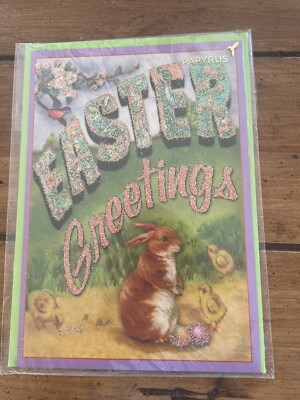 Papyrus Glitter Easter cards  (10) with clear sleeves