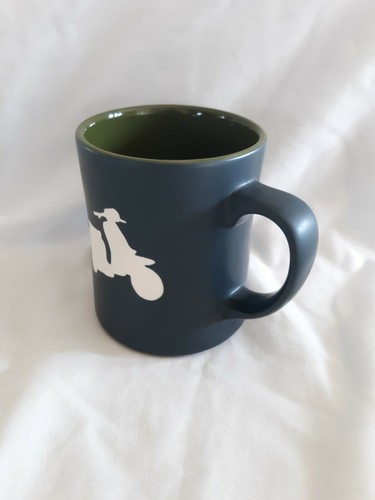 Starbucks 2011 Vespa Moped Scooter Matte Black & Army Green 16 oz Coffee Mug - Picture 3 of 11