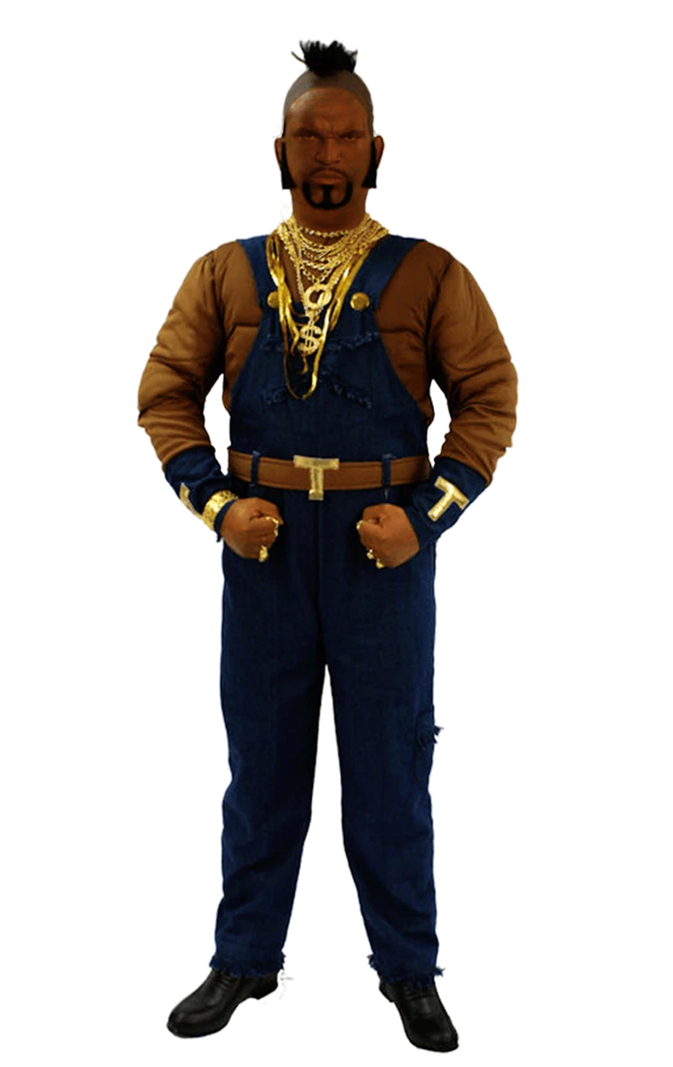 Mens The A-Team Mr T 80s Film & TV Fancy Dress Costume