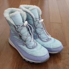 Sorel Disney Frozen Show Boots Girl Blue Snowflake Waterproof US 6
