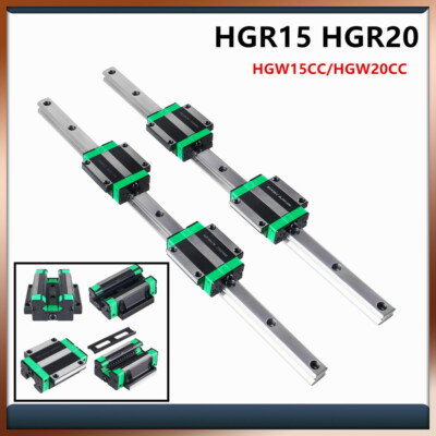 HGR15 HGR20 Linearführung Führungsschiene Linear Rail+HGW15CC/HGW20CC Gleitblock