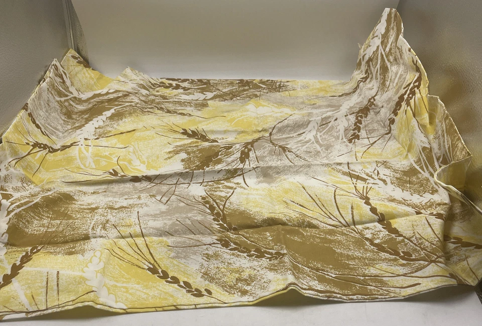Pillowcase Muslin Printed Wheat Tan Gold Brown Pair NOS Vintage 1970s NEW in Pkg - Image 2 of 4