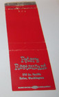 Matches Matchbook Cover Peter's Restaurant Kelso, Washington WA — photo 1