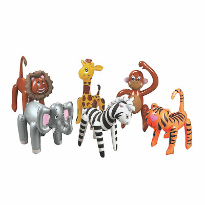Inflatable Zoo Animal Assortment, Party Decorations, Toys, 12 Pieces