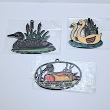 Ducks And Swans Cattails Pond Wildlife Lot Window Suncatcher Stained Glass