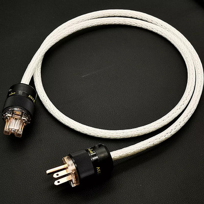 Audiophile OCC Silver Plated Conductor HiFi Audio Power Cable US IEC Supply Cord