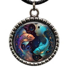 Pisces Zodiac Necklace Fish Astronomy Astrology Artisan Pisces Birthday Gift