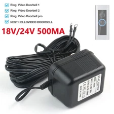 24V/18V Power Supply Adapter Transformer 25FT Wire Video Ring Doorbell 1/2/2 Pro