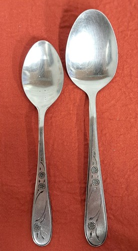 16 Pc Rogers Stainless PERFECT ROSE 4 Ea, Teaspoon Dinner Fork Knife Tablespoon - Picture 21 of 24