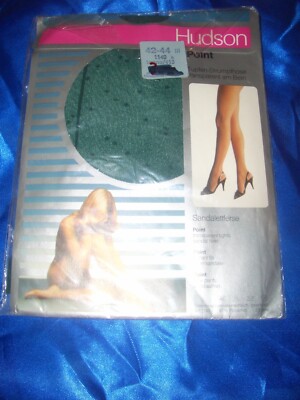 Vintage Retro Hudson Point Tupfen Nylons Feinstrumpfhose Gr. 42-44 in TANNE OVP