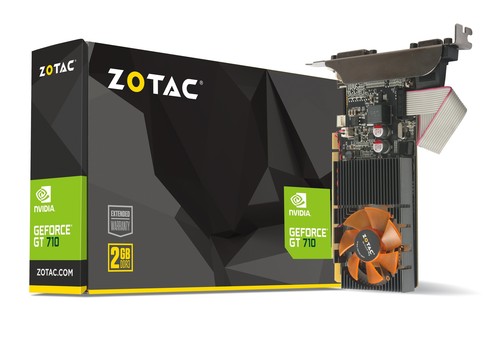 ZOTAC GeForce GT 710 2GB GDDR3 Grafikkarte DVI/HDMI/VGA - Bild 1 von 7