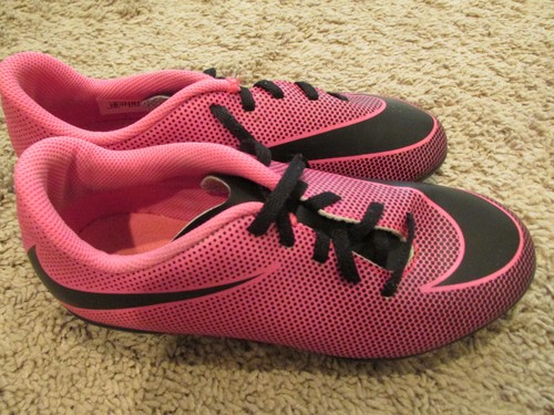Nike Pink and Black Youth Soccer Cleats 