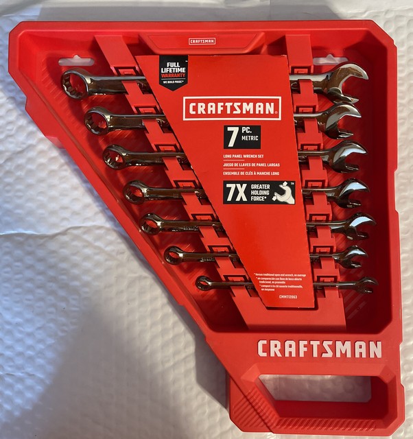 Craftsman 7pc Metric Wrench Set Gunmetal Chrome Cmmt12063 for sale