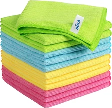 MR.SIGA Microfiber Cleaning Cloth,Pack of 12,Size:12.6" X 12.6"