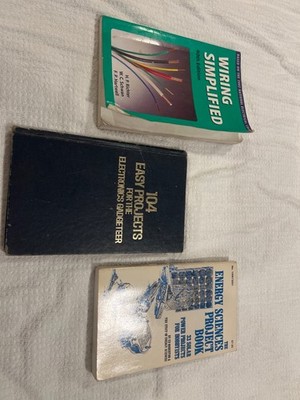 Lot of used books about electrical wiring, solar do it yourself and easy project