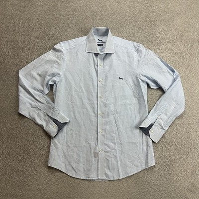 HARMONT&BLAINE Herren Hemd Shirt Gr M Casual Classic Logo Gestreift 20103 Blau
