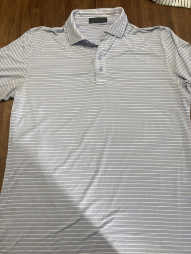 G/Fore Riviera Country Club Shirt Mens L Blue Golf Polo Performance Logo Flaws - Picture 2 of 15