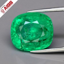 AIGS CERTIFIED Big 6.41ct Oval Natural Vivid Green Emerald -Rare, Ethiopia Gem