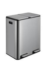 Stainless Steel 16 Gal Dual Compartment Trash Can with Soft-Close Lid