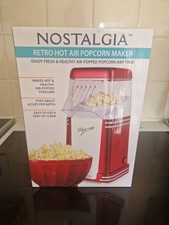 Nostalgia Retro Hot-Air Popcorn Maker, 1.8L Oil-Free Healthy Snack Machine- Red