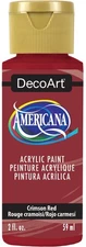 DecoArt Americana Acrylic Paint 2oz-Crimson Red