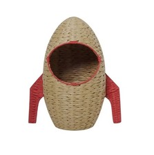 Kids Red Rocket Ship Toy Storage Basket Made From Recycled Paper 58cm Tall
