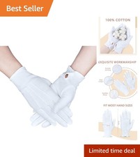 Soft Breathable White Cotton Gloves, 3 Pairs ...