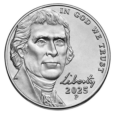 #ad 2025 P Uncirculated Jefferson Nickel $0.99