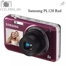 Samsung PL120 Dual LCD Vintage Digital Camera 14.2MP 5x Optical Zoom Red