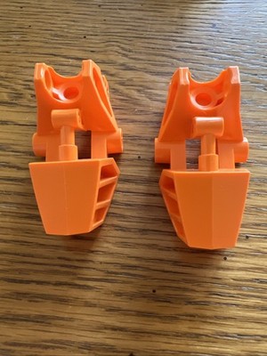 LEGO 62386 Bionicle Foot Ball Socket Rounded Tops Orange 2 Pieces Photok Rotor