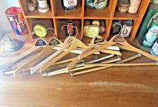 VTG 6x Lot Premium Wooden Hangers Wishbone Contour Swivel Hook Clothes W/ LABELS