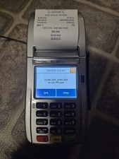 First Data FD130 Duo Credit/ Debit Card Terminal Cracked Screen. Tested