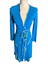 Citron Diane Von Furstenberg VINTAGE wrap Dress. Extremely Rare Find Sz 8