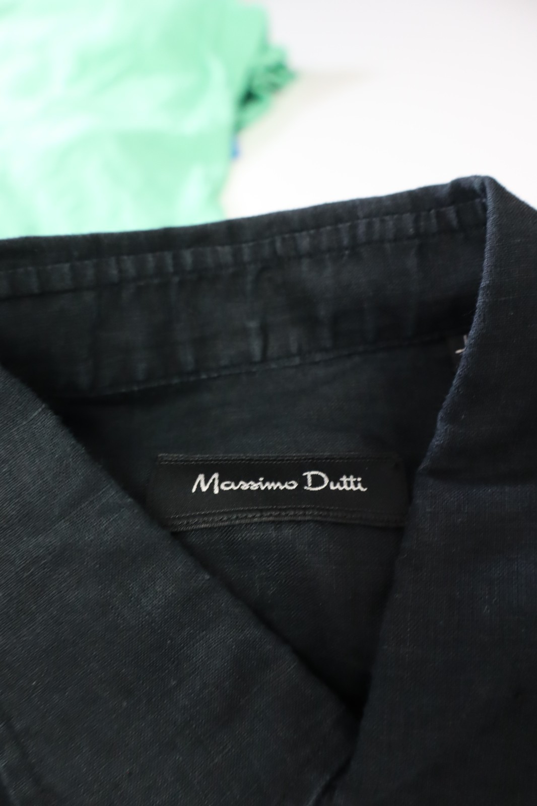 Massimo Dutti Mens White Beige Long Sleeve Button Down Shirt L Vintage Casual image 8