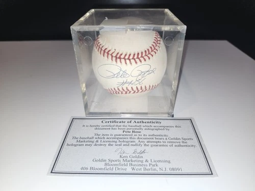 Pete Rose Signed Rawlings Official Baseball 4256 Inscription w/ Goldin COA (AU)
