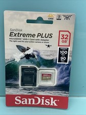 SanDisk Extreme Plus microSDHC UHS-I Card w/ Adapter - 32GB - 100MB/s New