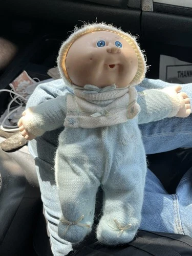 Vintage 1980's Cabbage Patch Kids Baby Blue Knit Sleeper Doll