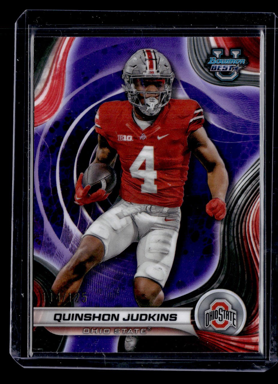 2024 Bowman University Best #74 Quinshon Judkins Purple Refractor #/125