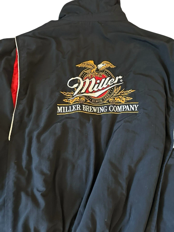 Vintage Crown Miller Brewing Company Black Jacket XXXL (50/52) Made in USA - Image 4 of 4