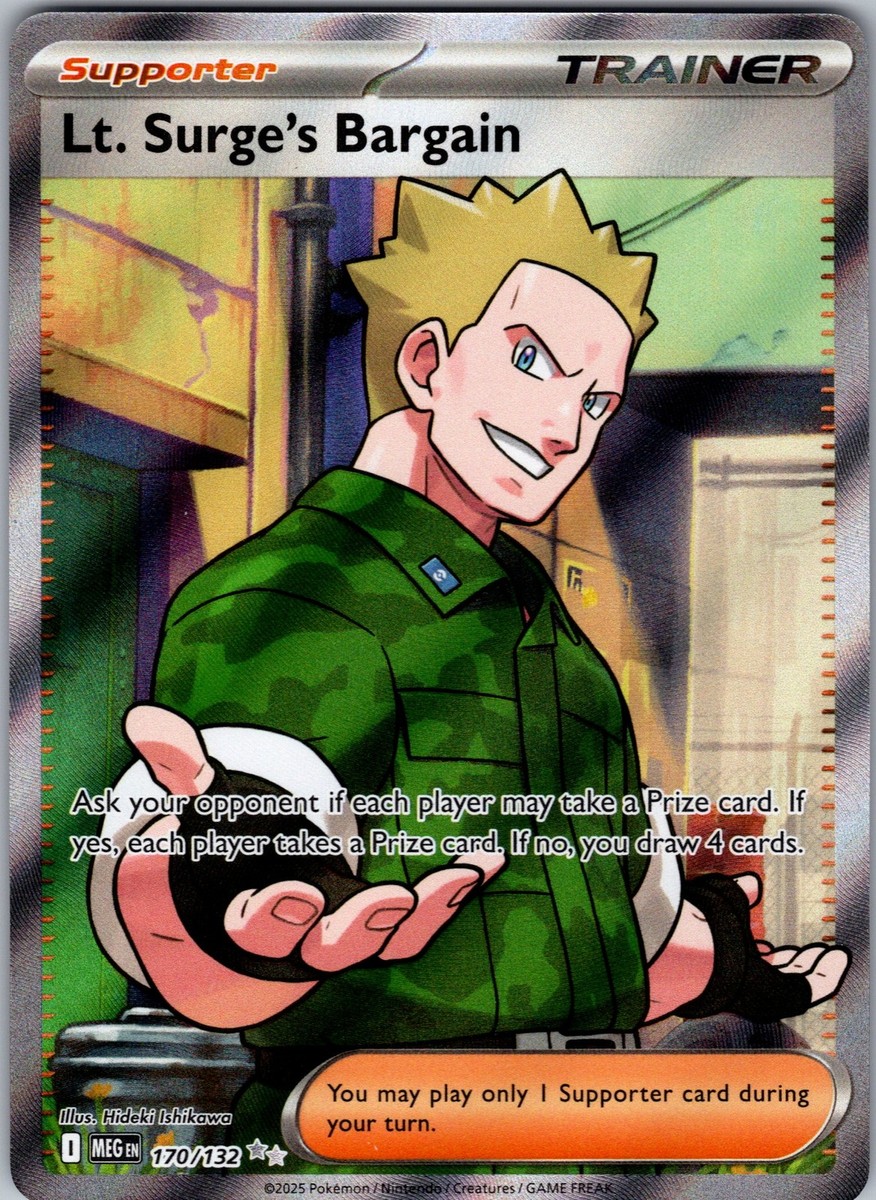 Lt. Surge's Bargain Ultra Rare ME01: Mega Evolution 170/132 NM | eBay