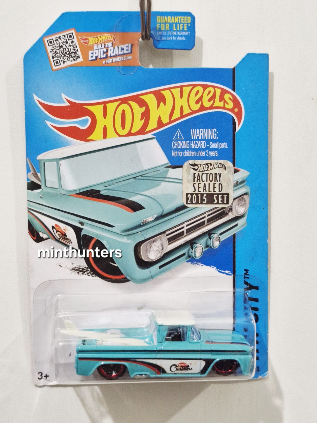 HOT WHEELS 2015 HW CITY CUSTOM '62 CHEVY PICKUP TURQUOISE FACTORY SEALED