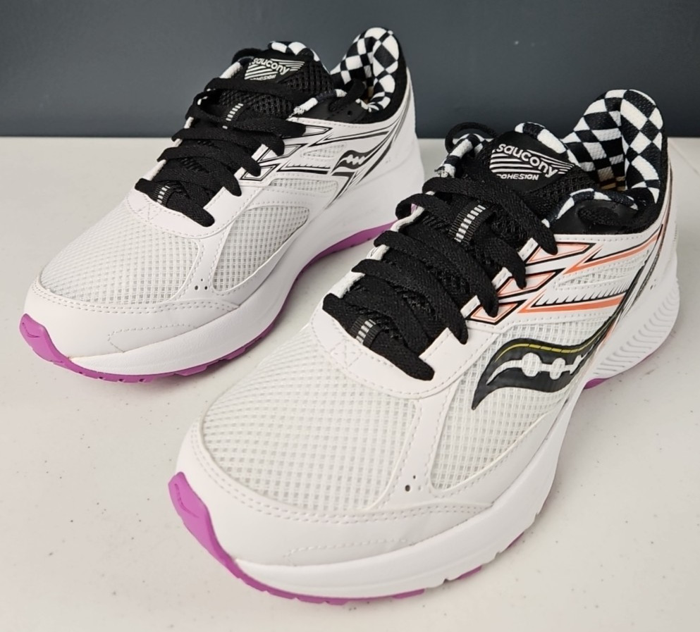 Saucony Cohesion 14 Women's Size 9 White Black Mesh Running 
