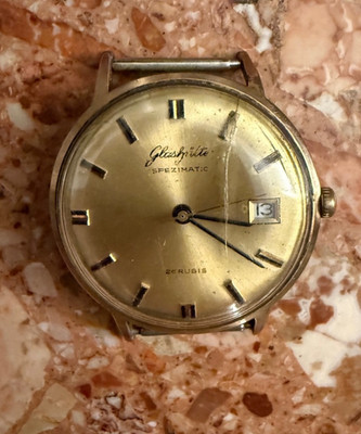 Glashütte Spezimatic Kal. 75  36mm, läuft, für Bastler defekt 