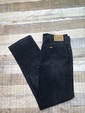 Vintage 80s Lee Riders Black Corduroy Straight Leg Pants Fits Mens 34x32 USA