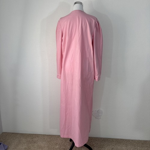 Exclusively Yours Night Gown Robe Womans Sz L Pink Embroidered House Coat Vintag - Picture 6 of 17