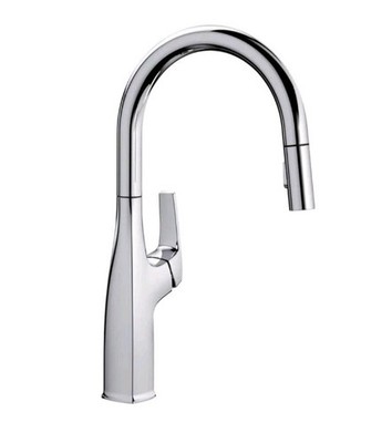 New Blanco 442677 Rivana High-Arc Pull-Down Spray Kitchen Bar Prep Faucet Chrome