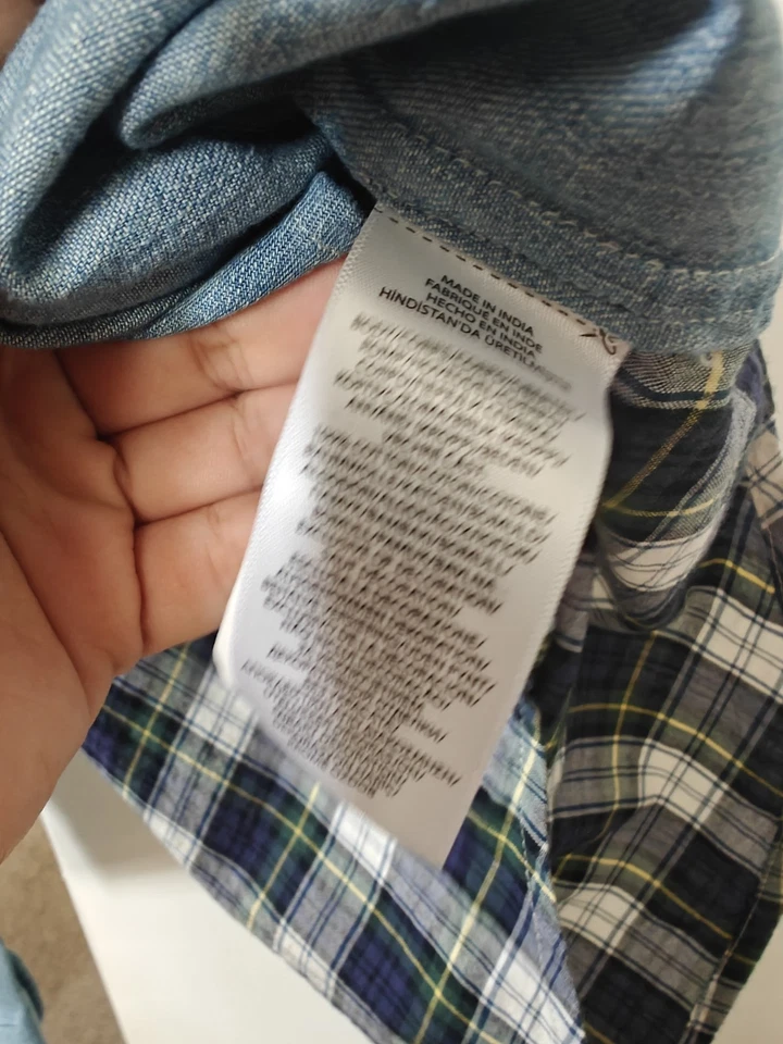 Ralph Lauren Shirt Youth Boys 5 Polo Tiger Patch Denim Jean Long Sleeve Button - Image 3 of 4